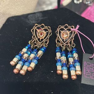 Shades for Denim Beaded Earrings-boutique
